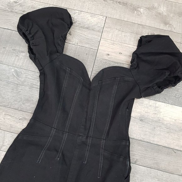 Free People Moondance Jumpsuit Small UK 10 Black One Piece We The Free Bootcut - Picture 3 of 15